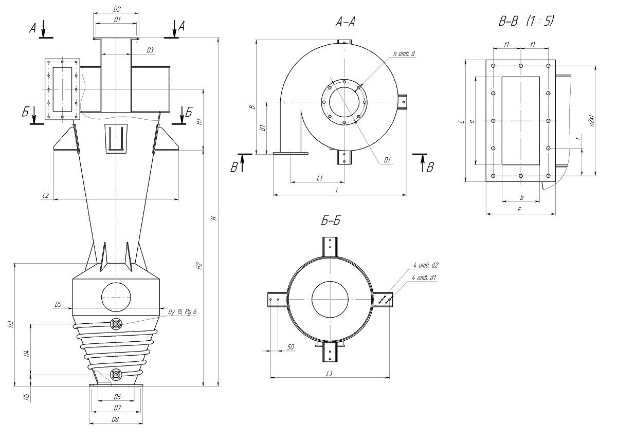 чертеж циклона СК-ЦН-34 в Альметьевске